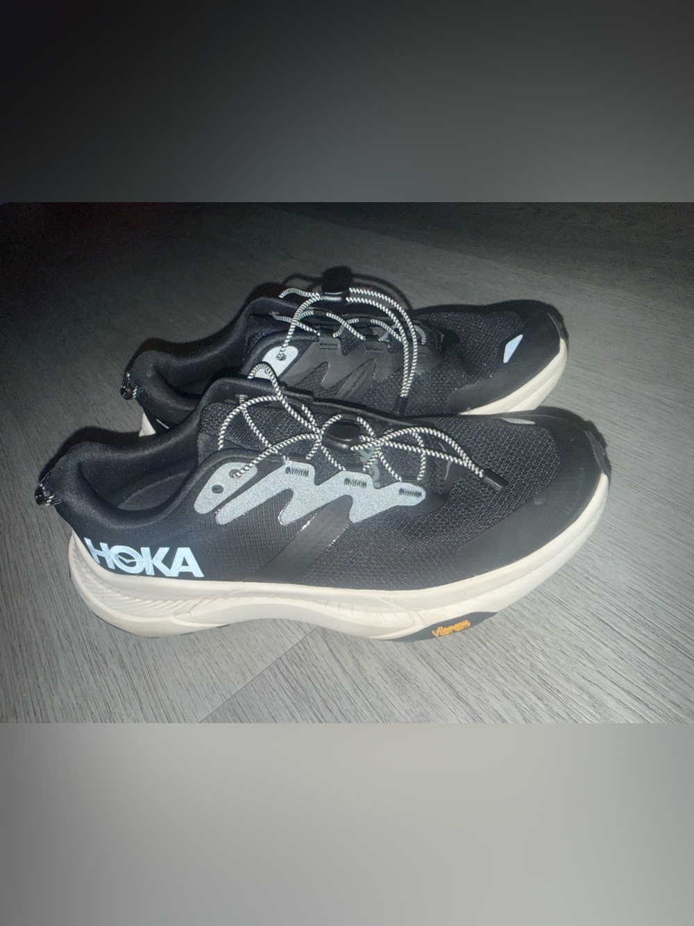 Hoka Black and white Athletic Running Shoes